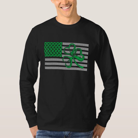 T-shirt American Flag Shamrock Clovers St Patricks Day Men (Devant)