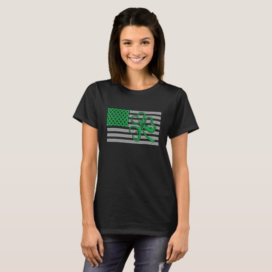 T-shirt American Flag Shamrock Clovers St Patricks Day Men (Devant entier)