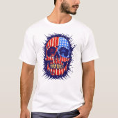 T-shirt American Flag Skull Art - Gold Dental Cadeau (Devant)
