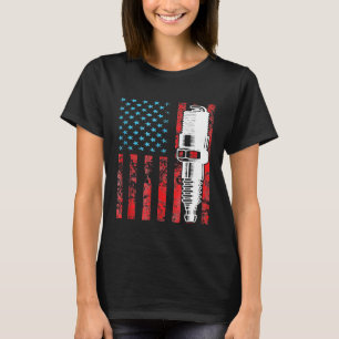 T-shirt American Flag Spark voiture Vintage Usa