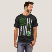 T-shirt American Flag St Patrick s Day Shamrock Drinking B (Devant entier)