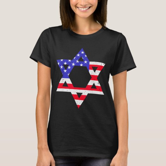 T-shirt American Flag Star Of David Jewish Hanukkah T Shir (Devant)