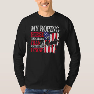 T-shirt American Flag Team Roping Horse 4 juillet Patrio