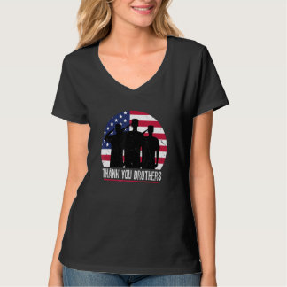 T-shirt American Flag Thank You Brothers Patriotic Veteran