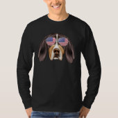 T-shirt American Flag Treeing Walker Coonhound Dog America (Devant)
