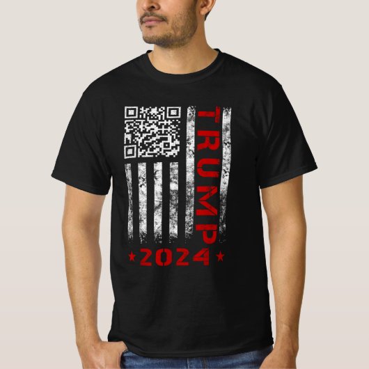 T-shirt American Flag Trump 2024 45/47 QR Dancing Code (Devant)