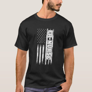 T-shirt American Flag Urgence Room ER Infirmière Patriotiq