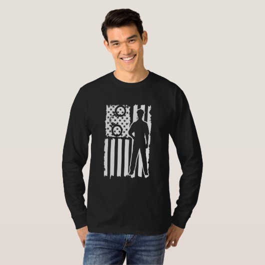 T-shirt American Flag US Police Officer Cops Policeman (Devant entier)