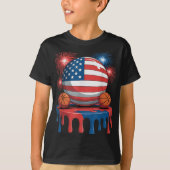 T-shirt American Flag Usa Crème Ice Driam Jeu Basketball D (Devant)