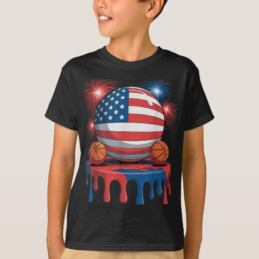 T-shirt American Flag Usa Crème Ice Driam Jeu Basketball D (Devant)