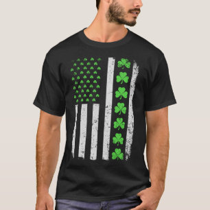 T-shirt American Flag USA St Patrick s Day Shamrock irland