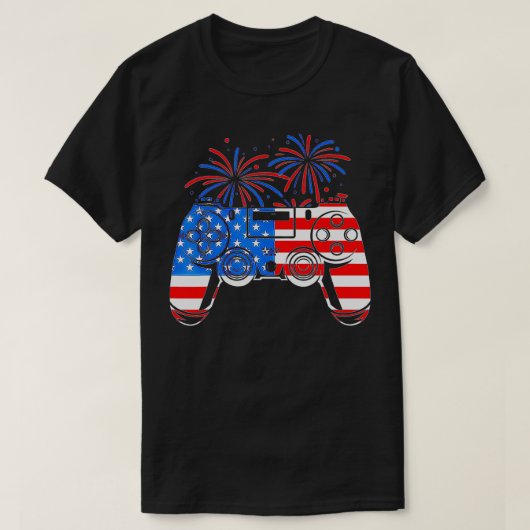 T-shirt American Flag Video Game Controller Happy 4th Of J (Design devant)