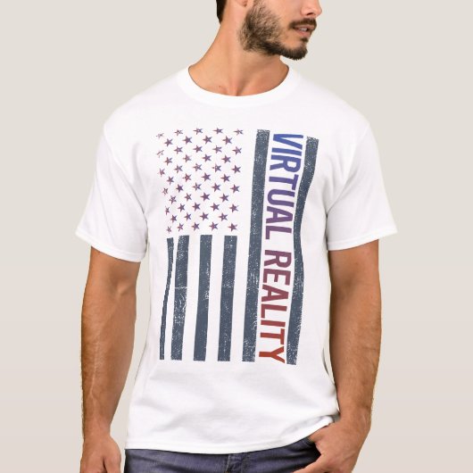 T-shirt American Flag Virtual Reality VR (Devant)