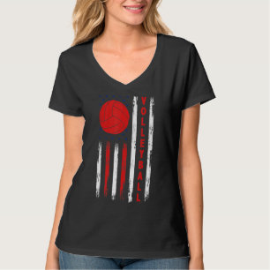 T-shirt American Flag Volleyball Distresse Sport Vintage