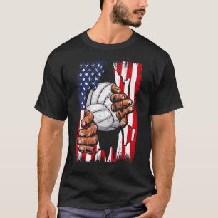 T-shirt American Flag Volleyball Inside Me Patriotique Usa