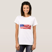T-shirt American Flag, vous pouvez ajouter du texte et tél (Devant entier)