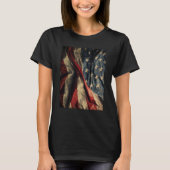 T-shirt American Flag Waving Fabric Design femmes (Devant)