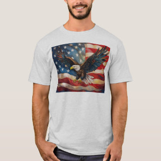 T-shirt American Flag with Bald Eagle