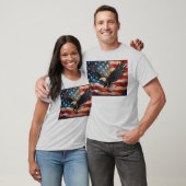 T-shirt American Flag with Bald Eagle (Unisexe)
