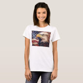 T-shirt American Flag with Bald Eagle Head (Devant entier)