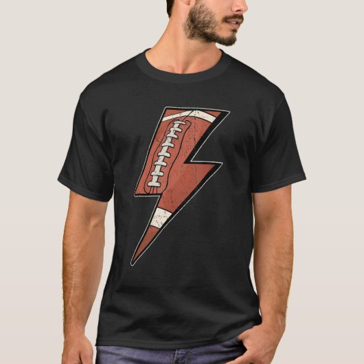 T-shirt American Football Lightning Bold Lineman Hommes Fe (Devant)