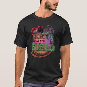 T-shirt American Football Mon cœur est sur ce terrain Matc
