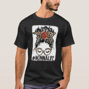T-shirt American Football Nonna Life Messy Bun Game Day Mo
