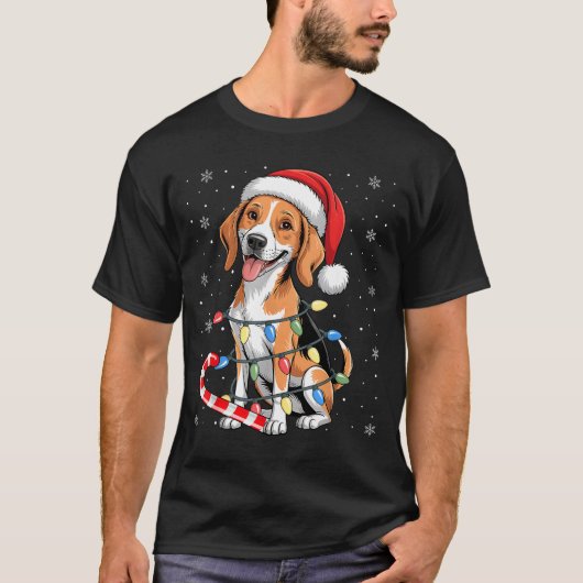 T-shirt American Foxhound Dog Ugly Christmas Candy Cane Tr (Devant)