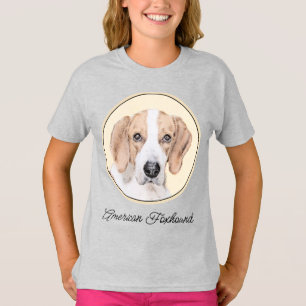T-shirt American Foxhound Painting - Joli art original chi