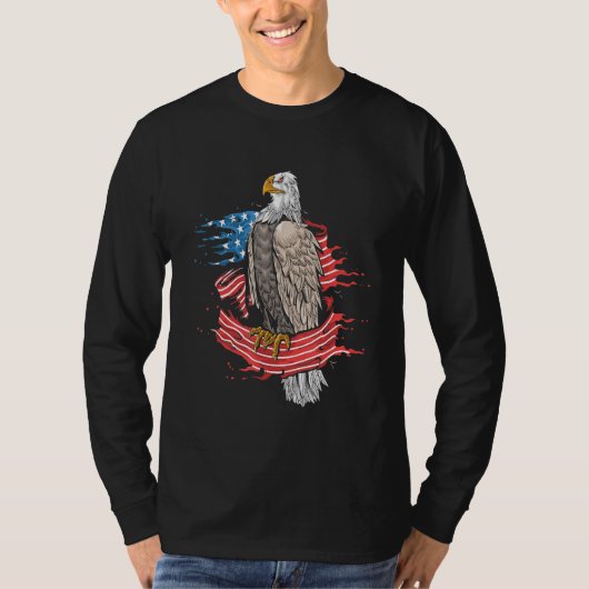 T-shirt american freedom eagle cross flag military army (Devant)