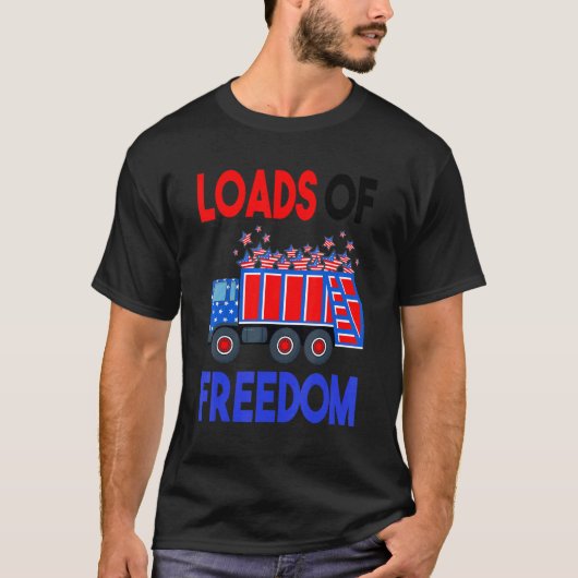 T-shirt American Garbage Truck Patriotique Usa 4 juillet B (Devant)
