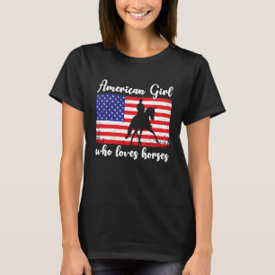 T-shirt American Girl qui aime faire des courses de chevau