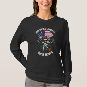 T-shirt American Gros Irish Roots Irlande Drapeau St Patri