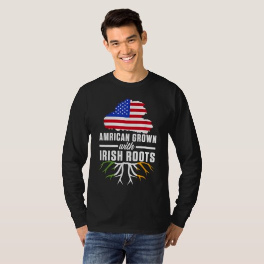 T-shirt American Grosse Avec Des Racines Irlandaises USA I (Devant entier)