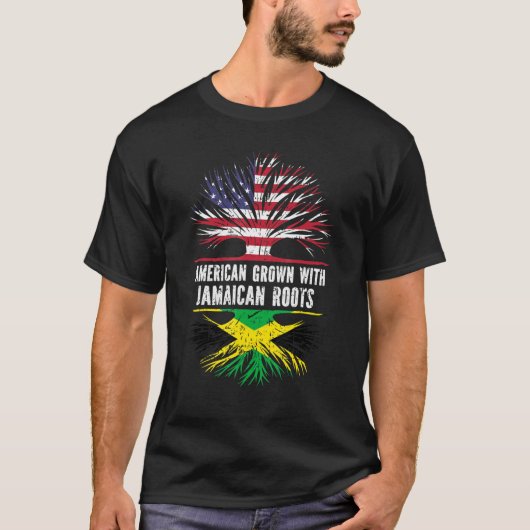 T-shirt American Grosse Avec Des Racines Jamaïcaines Drape (Devant)