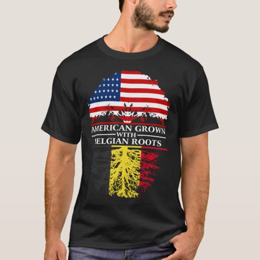 T-shirt American Grosse avec les racines belges Belgique (Devant)