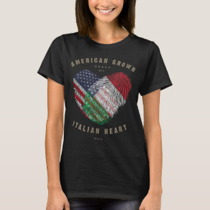 T-shirt American Grosse Italien Coeur Love Italie Drapeau