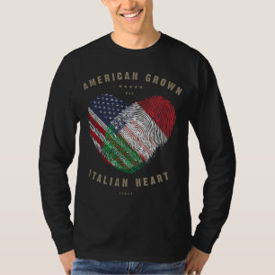 T-shirt American Grosse Italien Coeur Love Italie Drapeau