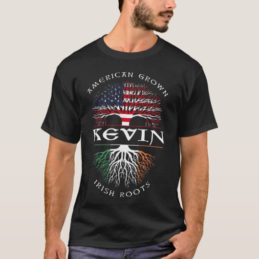 T-shirt American Grosses Irish Roots KEVIN Irlandais Nom (Devant)