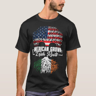 T-shirt American Grosses Irish Roots US & Ireland Flag Pri