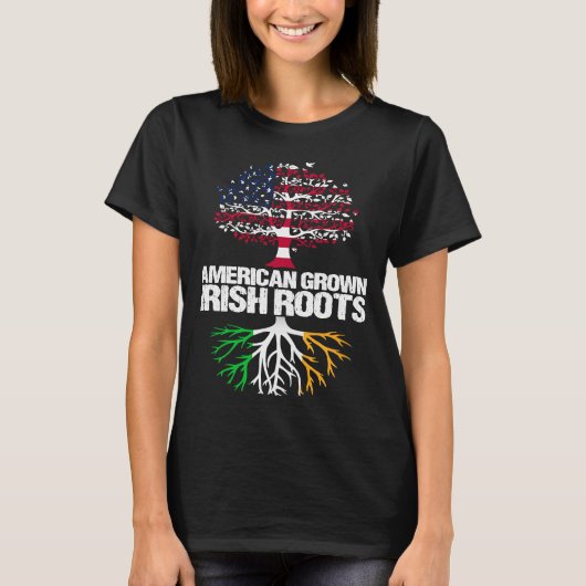 T-shirt American Grosses Irish Roots USA Irlande (Devant)