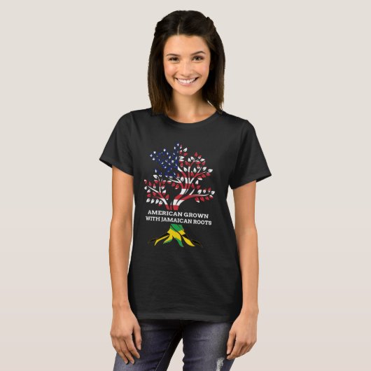 T-shirt American Grosses with Jamaican Roots, Jamaïque Her (Devant entier)