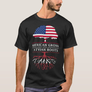 T-shirt American Grown avec racines lettones  Lettonie Pre