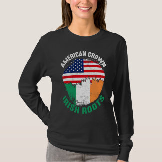 T-shirt American Grown Irish Roots Vintage Flags for Men W