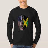 T-shirt American Grown Jamaican Roots USA Jamaica Flag (Devant)