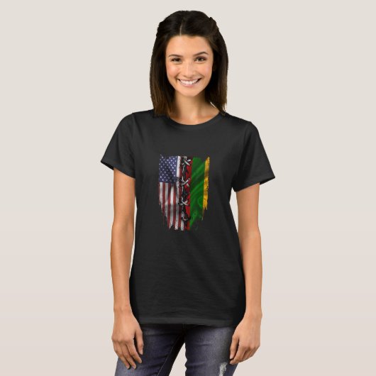 T-shirt American Grown Lithuanian Roots USA Lithuania Flag (Devant entier)