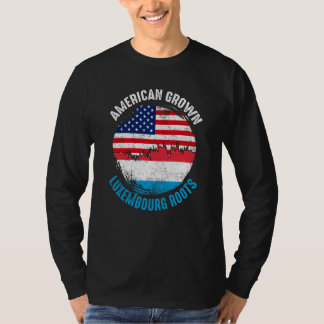 T-shirt American Grown Luxembourg Roots Vintage Flags for