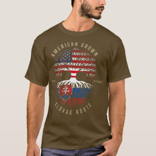 T-shirt American Grown Slovak Roots Vintage USA & Slovakia