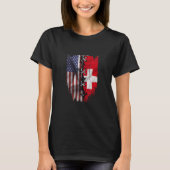 T-shirt American Grown Swiss Roots USA Switzerland Flag (Devant)
