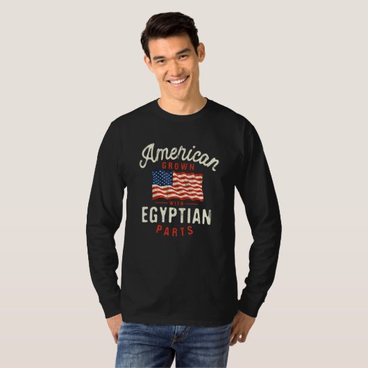 T-shirt American Grown with Egyptian Parts Patriotic Natio (Devant entier)